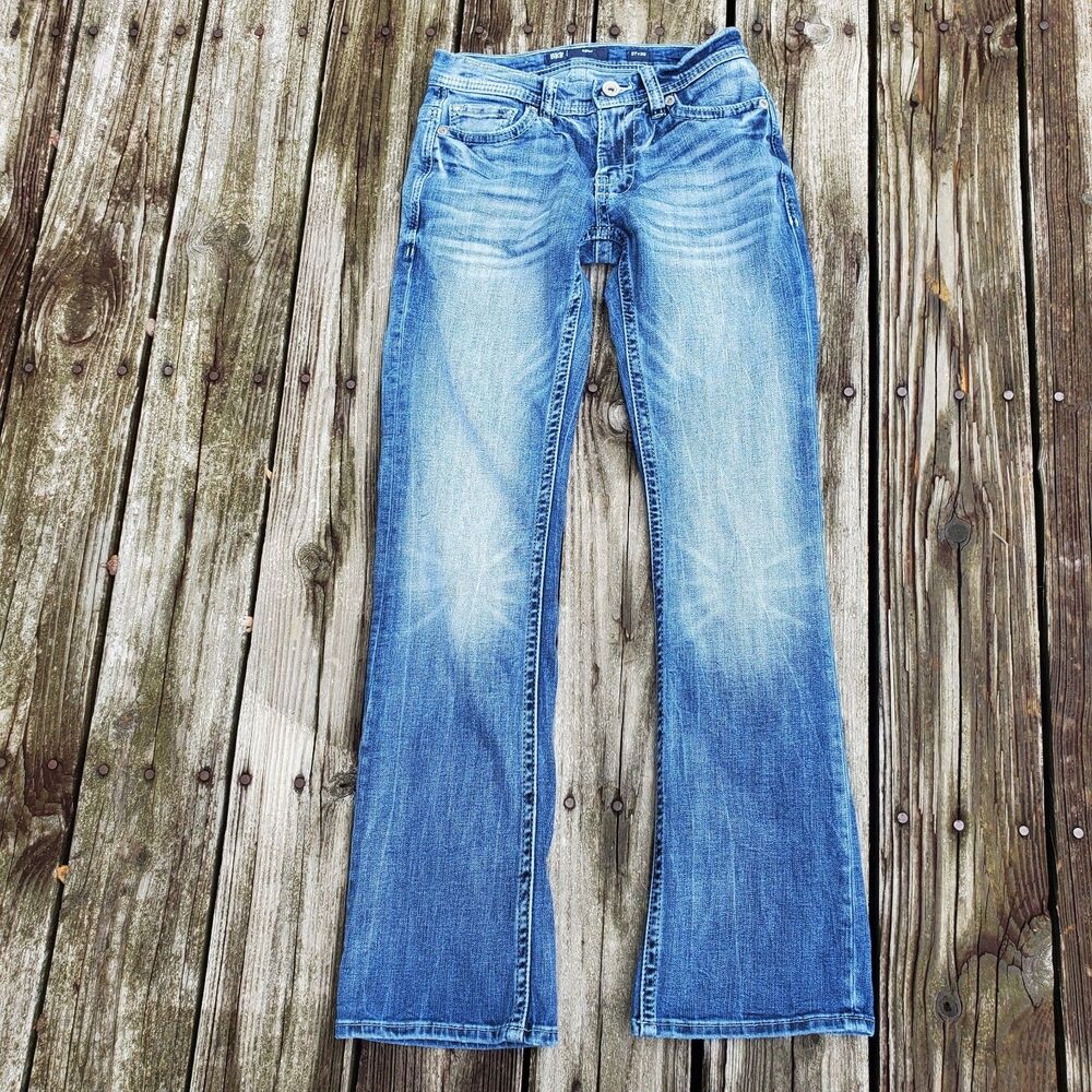 BKE Buckle Jeans Mens 27x32 Blue Aiden Denim Pants Faded Washed Out Stretch - Picture 2 of 11